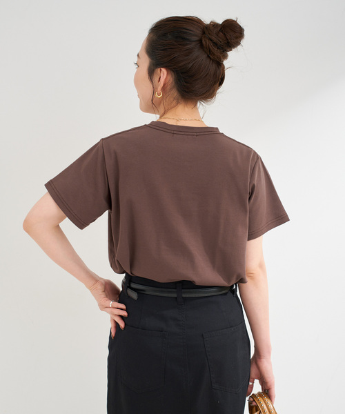 B.C STOCK（ベーセーストック）の「《追加》ウォッシャブル / スムースワンポイントロゴTEE（Tシャツ/カットソー・レディース・ブラウン/ホワイト/ブラック系その他・FREE）」の21枚目の写真