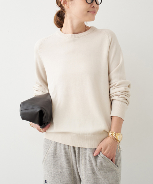 ドゥーズィエムクラス　WISH クルーネック プルオーバー　ホワイト WISH クルーネック プルオーバー（ニット／セーター）｜Deuxieme