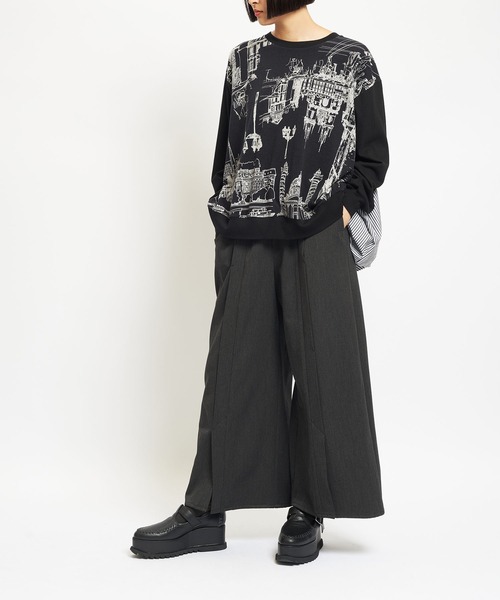 gomme（ゴム）の「サーモストレッチ　フロントスリットパンツ2（その他パンツ・レディース・チャコール/ブラック・MEDIUM）」の14枚目の写真