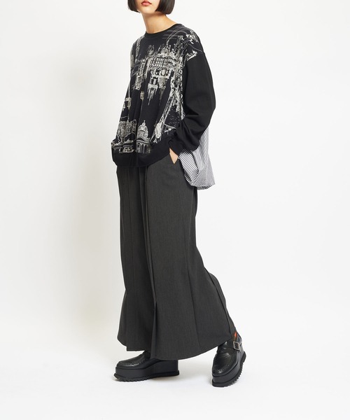 gomme（ゴム）の「サーモストレッチ　フロントスリットパンツ2（その他パンツ・レディース・チャコール/ブラック・MEDIUM）」の15枚目の写真