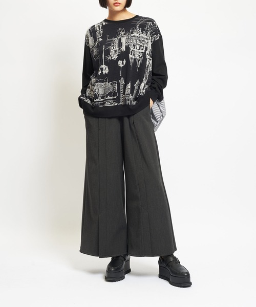 gomme（ゴム）の「サーモストレッチ　フロントスリットパンツ2（その他パンツ・レディース・チャコール/ブラック・MEDIUM）」の16枚目の写真