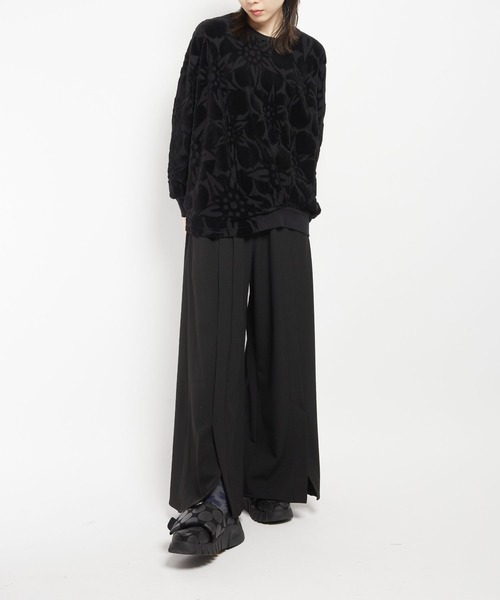 gomme（ゴム）の「サーモストレッチ　フロントスリットパンツ2（その他パンツ・レディース・チャコール/ブラック・MEDIUM）」の18枚目の写真