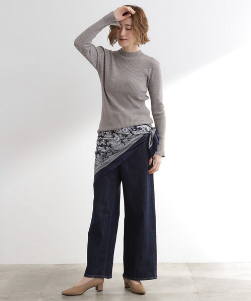 grove（グローブ）の「大判プリントスカーフ（バンダナ/スカーフ・レディース・ネイビー/ライトベージュ・00）」の6枚目の写真