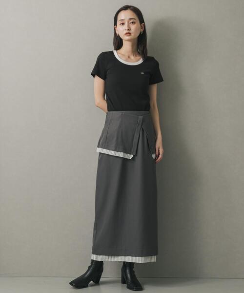 SENSE OF PLACE by URBAN RESEARCH（センスオブプレイスバイアーバンリサーチ）の「マルチウェイレイヤードスカート（スカート・レディース・グレー/ベージュ・MEDIUM/SMALL）」の7枚目の写真