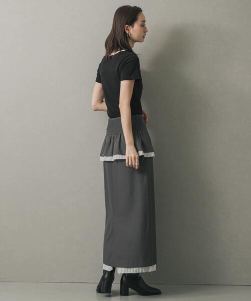 SENSE OF PLACE by URBAN RESEARCH（センスオブプレイスバイアーバンリサーチ）の「マルチウェイレイヤードスカート（スカート・レディース・グレー/ベージュ・MEDIUM/SMALL）」の8枚目の写真