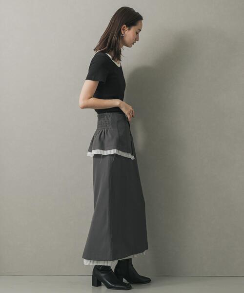 SENSE OF PLACE by URBAN RESEARCH（センスオブプレイスバイアーバンリサーチ）の「マルチウェイレイヤードスカート（スカート・レディース・グレー/ベージュ・MEDIUM/SMALL）」の9枚目の写真