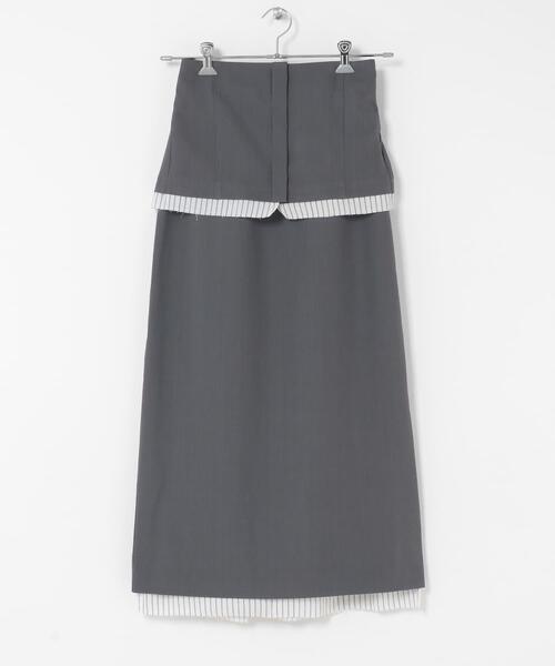 SENSE OF PLACE by URBAN RESEARCH（センスオブプレイスバイアーバンリサーチ）の「マルチウェイレイヤードスカート（スカート・レディース・グレー/ベージュ・MEDIUM/SMALL）」の11枚目の写真