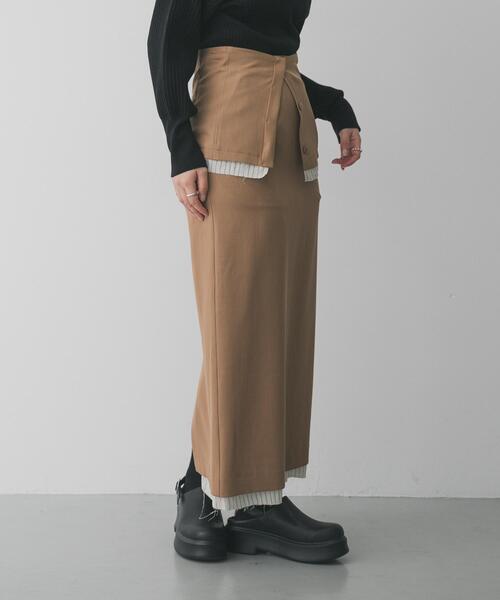 SENSE OF PLACE by URBAN RESEARCH（センスオブプレイスバイアーバンリサーチ）の「マルチウェイレイヤードスカート（スカート・レディース・グレー/ベージュ・MEDIUM/SMALL）」の20枚目の写真