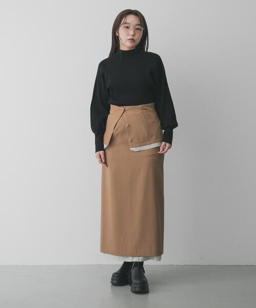 SENSE OF PLACE by URBAN RESEARCH（センスオブプレイスバイアーバンリサーチ）の「マルチウェイレイヤードスカート（スカート・レディース・グレー/ベージュ・MEDIUM/SMALL）」の21枚目の写真