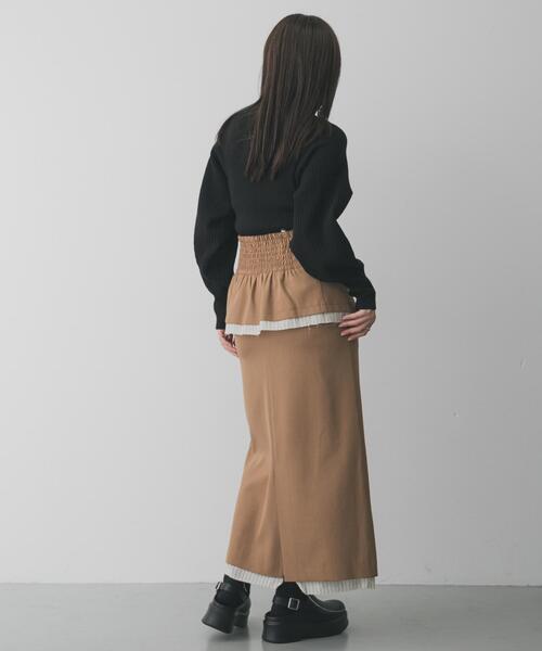 SENSE OF PLACE by URBAN RESEARCH（センスオブプレイスバイアーバンリサーチ）の「マルチウェイレイヤードスカート（スカート・レディース・グレー/ベージュ・MEDIUM/SMALL）」の22枚目の写真