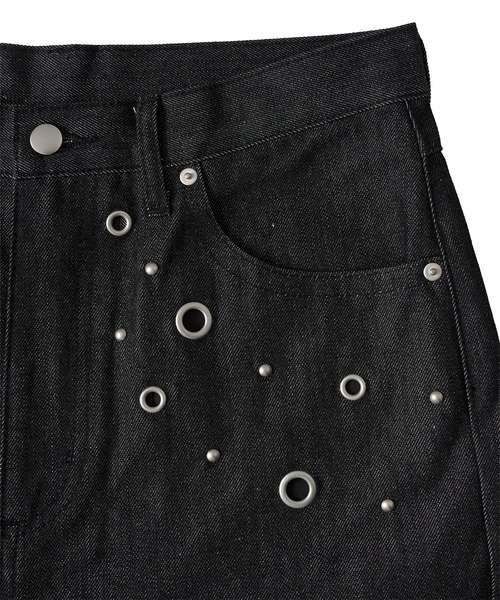 kutir(クティール)の「HATOME STUDS DESIGN RIGID BAGGY DENIM PANTS/ハトメスタッズデザインリジットバギーデニムパンツ(デニムパンツ・メンズ・インディゴブルー/ブラック・LARGE/SMALL/MEDIUM)」の13枚目の写真