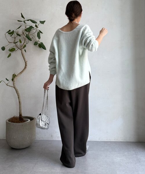 DouDou(ドゥドゥ)の「【WEB限定】ロゴトラックパンツ(その他パンツ・レディース・ブラウン/ベージュ/チャコールグレー・FREE)」の14枚目の写真