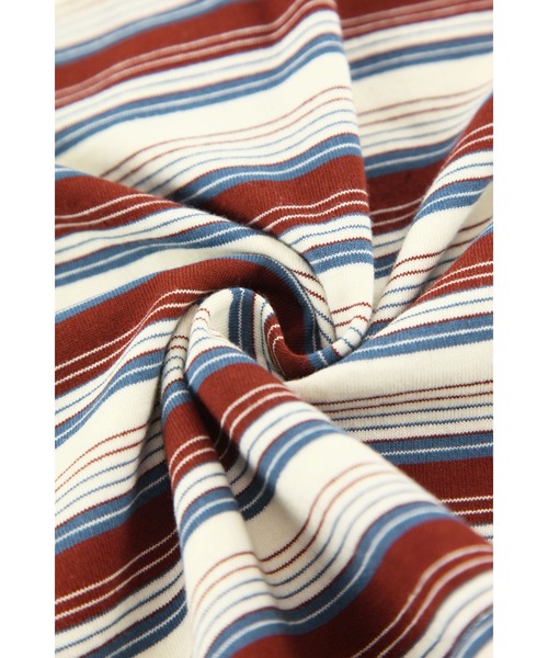 ALEXIA STAM（アリシアスタン）の「Stripe Polo Shirt /コンパクト丈ストライプポロシャツ（ポロシャツ・レディース・ブルー/バーガンディー/ブラウン・FREE）」の11枚目の写真