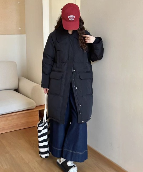 aimoha（アイモハ）の「ニット衿ロングダウンコート (AW)（ダウンジャケット/コート・レディース・オフホワイト/グレイッシュベージュ/ブラック・MEDIUM）」の15枚目の写真