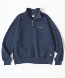 スウェット ハーフジップ」に該当するトップス(ブルー スウェット ハーフジップ」に該当するトップス(ブルー