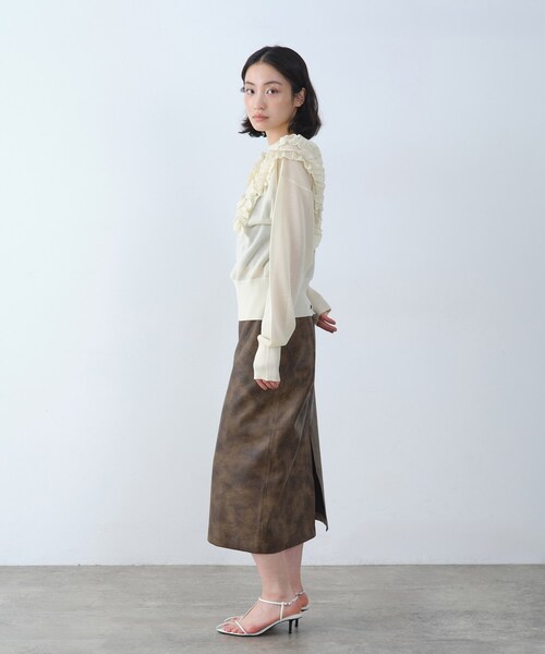 CODE A(コードエー)の「3way frill cardigan(カーディガン/ボレロ・レディース・ピンク/オフホワイト/チャコールグレー・00)」の9枚目の写真