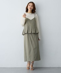 anyfee（エニフィー）の「【anyfee/大きいサイズ】ペプラムキャミワンピース◆新色追加◆（ワンピース）」