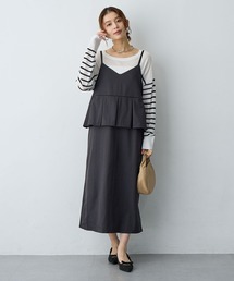 anyfee（エニフィー）の「【anyfee/大きいサイズ】ペプラムキャミワンピース◆新色追加◆（ワンピース）」