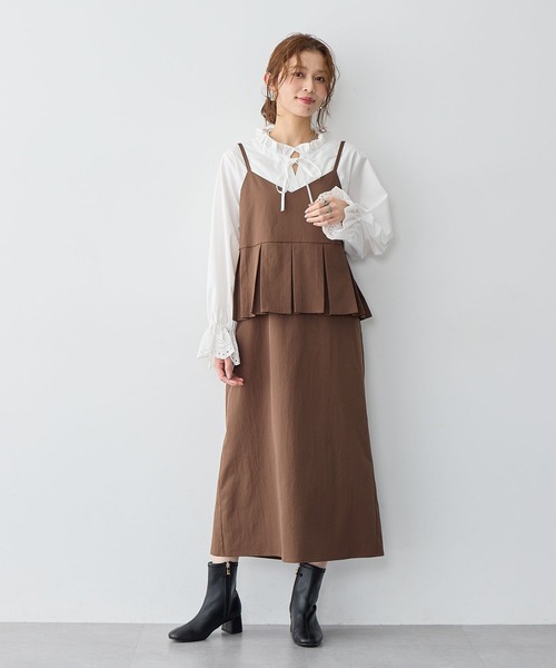 anyfee(エニフィー)の「【anyfee/大きいサイズ】ペプラムキャミワンピース◆新色追加◆(ワンピース・レディース・ブラウン/ブラック/カーキ・5L/LL/3L/4L)」の6枚目の写真