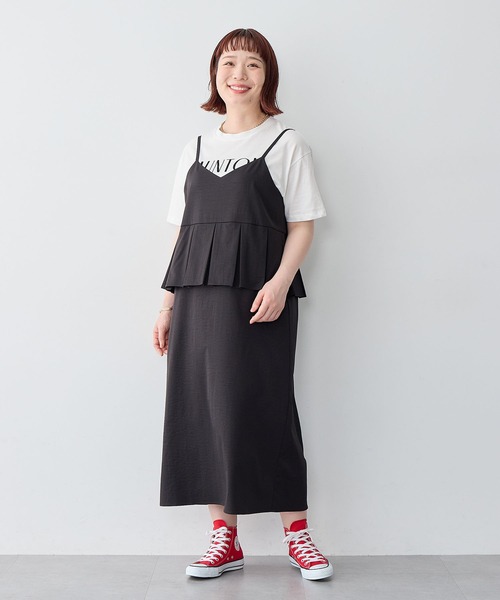 anyfee(エニフィー)の「【anyfee/大きいサイズ】ペプラムキャミワンピース◆新色追加◆(ワンピース・レディース・ブラウン/ブラック/カーキ・5L/LL/3L/4L)」の12枚目の写真