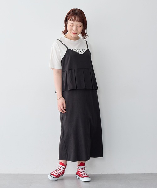 anyfee(エニフィー)の「【anyfee/大きいサイズ】ペプラムキャミワンピース◆新色追加◆(ワンピース・レディース・ブラウン/ブラック/カーキ・5L/LL/3L/4L)」の13枚目の写真