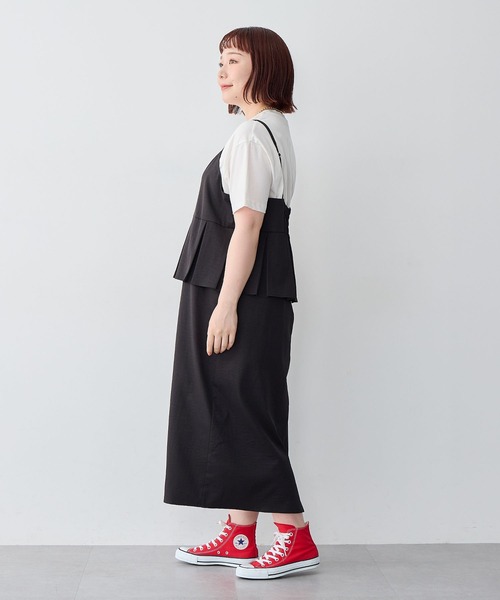 anyfee(エニフィー)の「【anyfee/大きいサイズ】ペプラムキャミワンピース◆新色追加◆(ワンピース・レディース・ブラウン/ブラック/カーキ・5L/LL/3L/4L)」の17枚目の写真