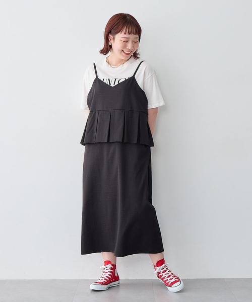 anyfee(エニフィー)の「【anyfee/大きいサイズ】ペプラムキャミワンピース◆新色追加◆(ワンピース・レディース・ブラウン/ブラック/カーキ・5L/LL/3L/4L)」の21枚目の写真