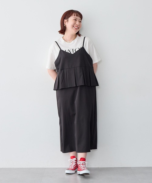 anyfee(エニフィー)の「【anyfee/大きいサイズ】ペプラムキャミワンピース◆新色追加◆(ワンピース・レディース・ブラウン/ブラック/カーキ・5L/LL/3L/4L)」の22枚目の写真