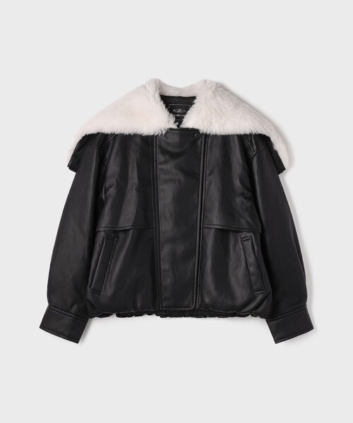 GRACE CONTINENTAL（グレースコンチネンタル）の「フェイクレザーボンバージャケット（その他アウター・レディース・ダークブラウン・38/36）」の10枚目の写真