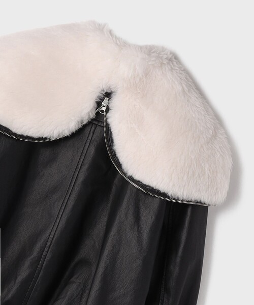 GRACE CONTINENTAL（グレースコンチネンタル）の「フェイクレザーボンバージャケット（その他アウター・レディース・ダークブラウン・38/36）」の13枚目の写真