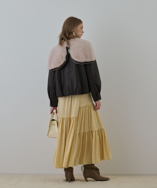 GRACE CONTINENTAL（グレースコンチネンタル）の「フェイクレザーボンバージャケット（その他アウター・レディース・ダークブラウン・38/36）」の15枚目の写真