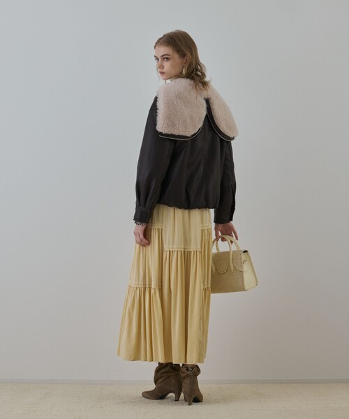 GRACE CONTINENTAL（グレースコンチネンタル）の「フェイクレザーボンバージャケット（その他アウター・レディース・ダークブラウン・38/36）」の19枚目の写真