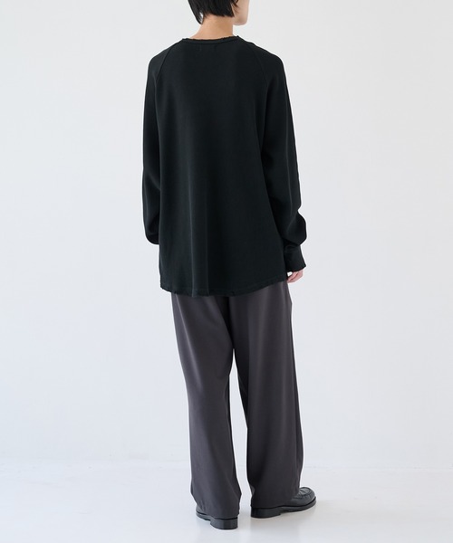 KANEMASA PHIL.（カネマサフィル）の「【KANEMASA PHIL.】別注 18G Garment Dye Waffle Damage（Tシャツ/カットソー・メンズ・ホワイト/ブラック・M/L）」の8枚目の写真