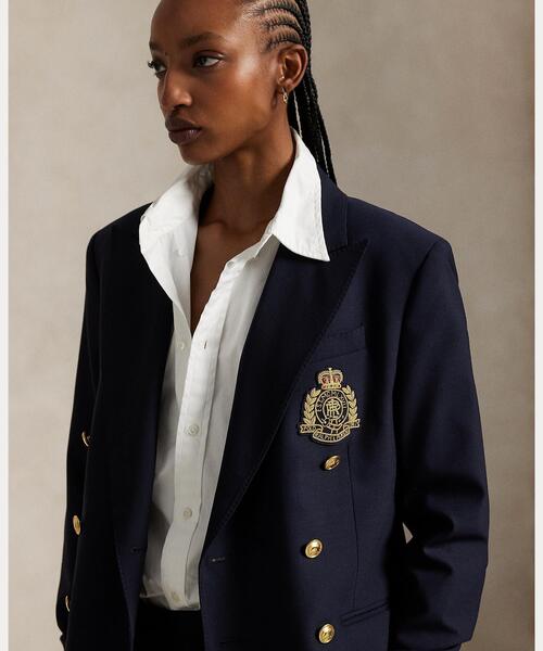 POLO RALPH LAUREN(ポロ ラルフ ローレン)の「ダブルブレステッド クレスト ブレザー(テーラードジャケット・レディース・ネイビー系1・8/6/4/2/10/0)」の2枚目の写真