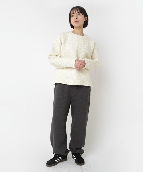RNA-N(アールエヌエーエヌ)の「R4396 裏起毛スウェットパンツ(スウェットパンツ・レディース・杢グレー/キナリ/チャコール・FREE)」の20枚目の写真