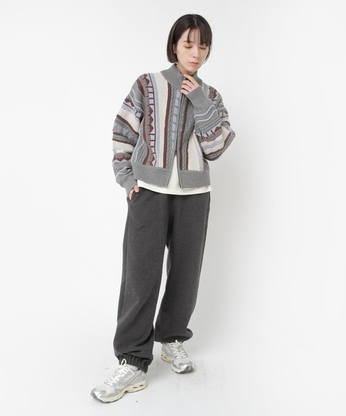 RNA-N(アールエヌエーエヌ)の「R4396 裏起毛スウェットパンツ(スウェットパンツ・レディース・杢グレー/キナリ/チャコール・FREE)」の21枚目の写真