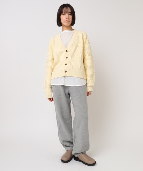 RNA-N(アールエヌエーエヌ)の「R4396 裏起毛スウェットパンツ(スウェットパンツ・レディース・杢グレー/キナリ/チャコール・FREE)」の5枚目の写真