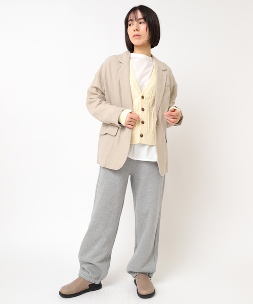 RNA-N(アールエヌエーエヌ)の「R4396 裏起毛スウェットパンツ(スウェットパンツ・レディース・杢グレー/キナリ/チャコール・FREE)」の6枚目の写真