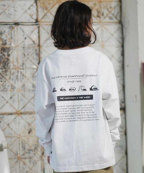 Quiksilver（クイックシルバー）の「QUIKSILVER/クイックシルバー BW HISTORY POCKET LT YOUT キッズ ロンT KLT254001（Tシャツ/カットソー・キッズ・スミクロ/ホワイト/ライトベージュ・140cm/150cm/160cm/130cm）」の2枚目の写真
