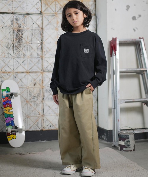 Quiksilver（クイックシルバー）の「QUIKSILVER/クイックシルバー BW HISTORY POCKET LT YOUT キッズ ロンT KLT254001（Tシャツ/カットソー・キッズ・スミクロ/ホワイト/ライトベージュ・140cm/150cm/160cm/130cm）」の13枚目の写真