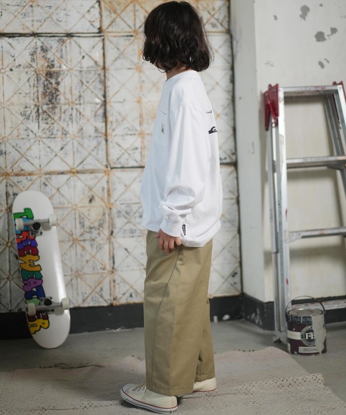 Quiksilver（クイックシルバー）の「QUIKSILVER/クイックシルバー BW HISTORY POCKET LT YOUT キッズ ロンT KLT254001（Tシャツ/カットソー・キッズ・スミクロ/ホワイト/ライトベージュ・140cm/150cm/160cm/130cm）」の9枚目の写真