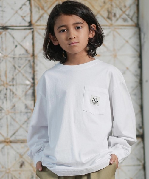 Quiksilver（クイックシルバー）の「QUIKSILVER/クイックシルバー BW HISTORY POCKET LT YOUT キッズ ロンT KLT254001（Tシャツ/カットソー・キッズ・スミクロ/ホワイト/ライトベージュ・140cm/150cm/160cm/130cm）」の5枚目の写真