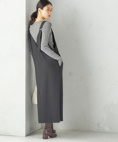 SHIPS（シップス）の「〈手洗い可能〉フロント ジップ ジャンパー スカート（ジャンパースカート・レディース・ブラウン/ブラック・ONE SIZE）」の2枚目の写真