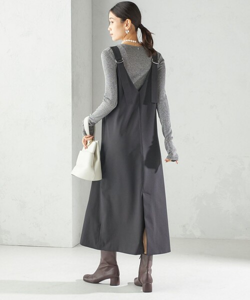 SHIPS（シップス）の「〈手洗い可能〉フロント ジップ ジャンパー スカート（ジャンパースカート・レディース・ブラウン/ブラック・ONE SIZE）」の8枚目の写真