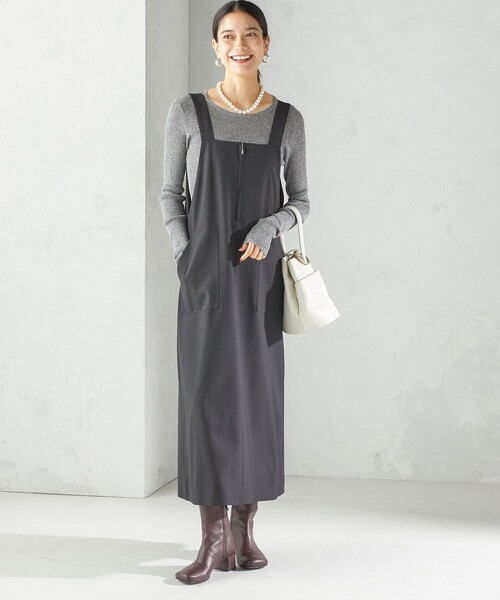 SHIPS（シップス）の「〈手洗い可能〉フロント ジップ ジャンパー スカート（ジャンパースカート・レディース・ブラウン/ブラック・ONE SIZE）」の10枚目の写真