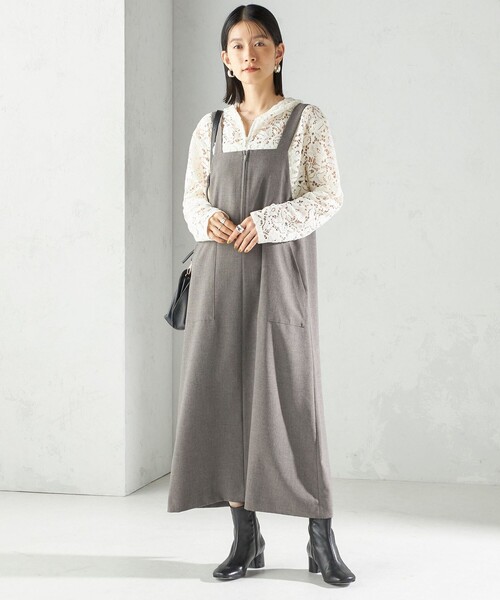 SHIPS（シップス）の「〈手洗い可能〉フロント ジップ ジャンパー スカート（ジャンパースカート・レディース・ブラウン/ブラック・ONE SIZE）」の12枚目の写真