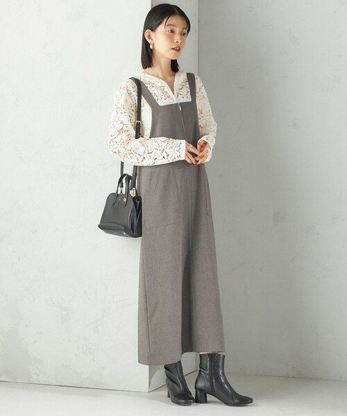 SHIPS（シップス）の「〈手洗い可能〉フロント ジップ ジャンパー スカート（ジャンパースカート・レディース・ブラウン/ブラック・ONE SIZE）」の15枚目の写真