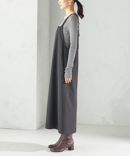 SHIPS（シップス）の「〈手洗い可能〉フロント ジップ ジャンパー スカート（ジャンパースカート・レディース・ブラウン/ブラック・ONE SIZE）」の4枚目の写真