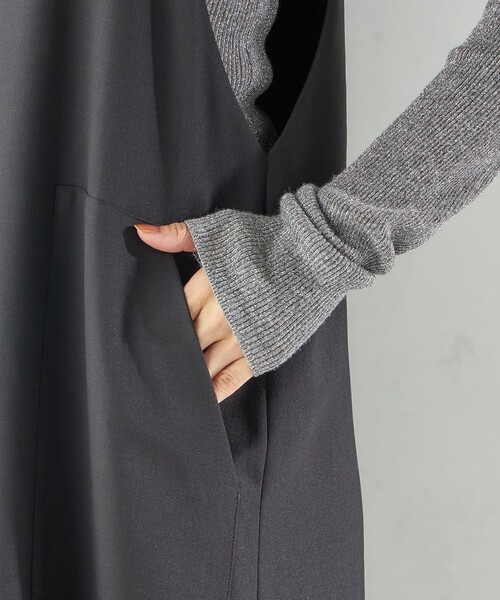 SHIPS（シップス）の「〈手洗い可能〉フロント ジップ ジャンパー スカート（ジャンパースカート・レディース・ブラウン/ブラック・ONE SIZE）」の6枚目の写真