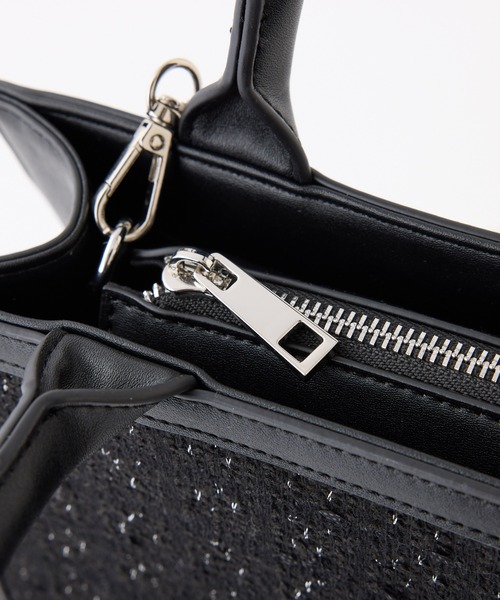 one after another NICE CLAUP（ワンアフターアナザーナイスクラップ）の「ビジューロゴミニトートバッグ（トートバッグ・レディース・アイボリー/サックスブルー/ブラック・FREE）」の7枚目の写真